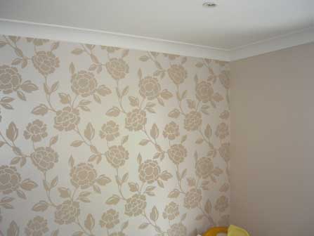 Interior wallpapering after